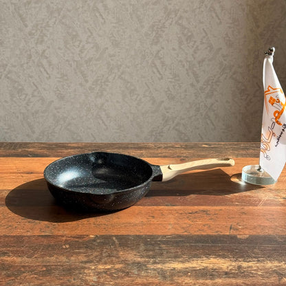 Non-Stick Granite Frying Pan with Wooden Handle