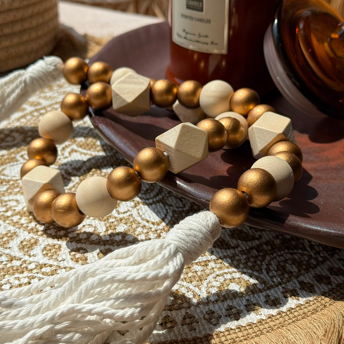 Handcrafted Natural Wood Bead Garland Collection