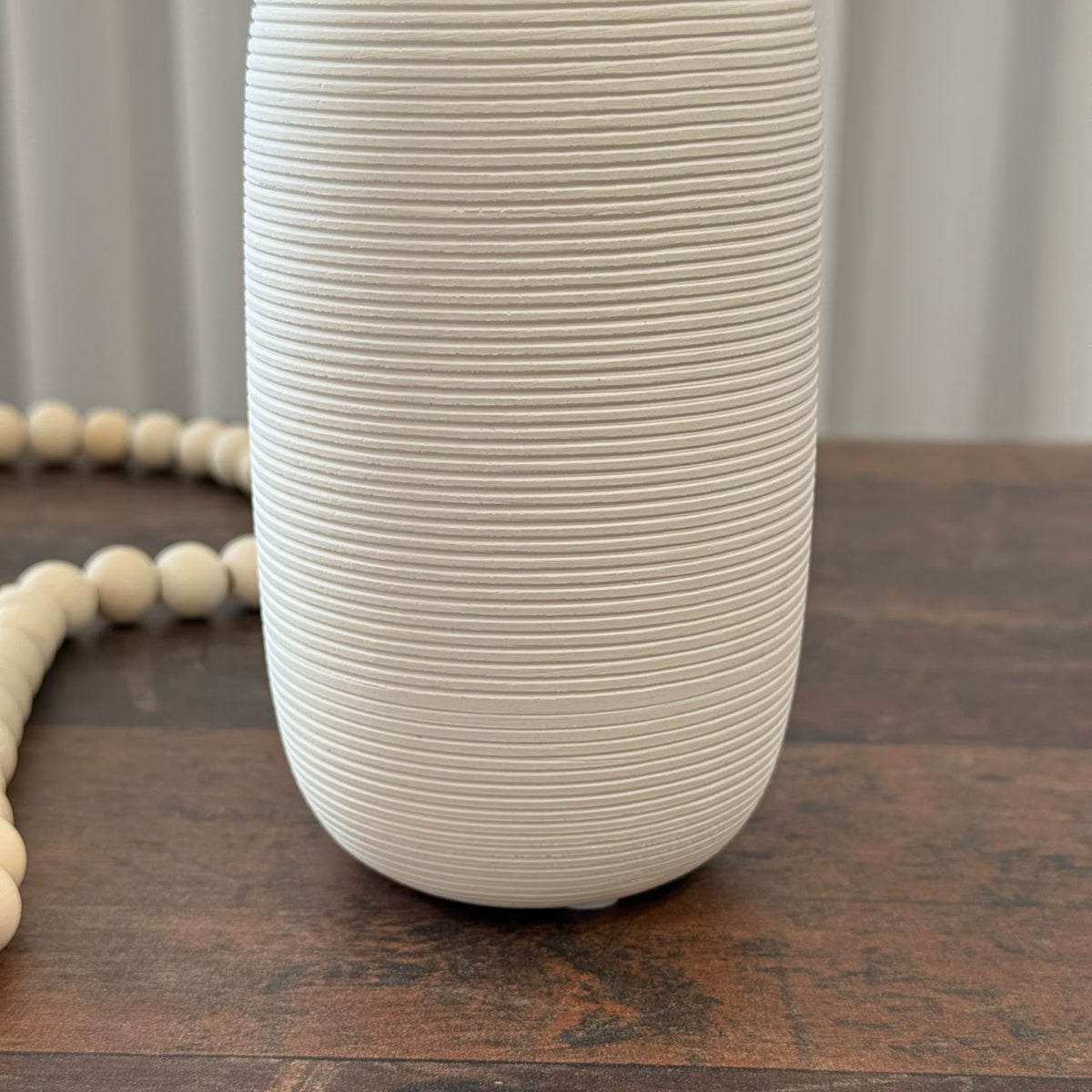 3-Piece Ribbed Ceramic Vase Collection