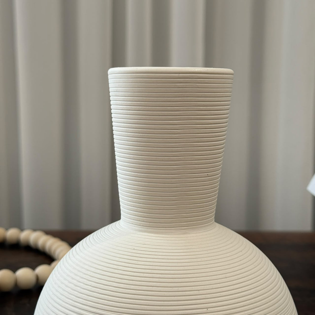 3-Piece Ribbed Ceramic Vase Collection