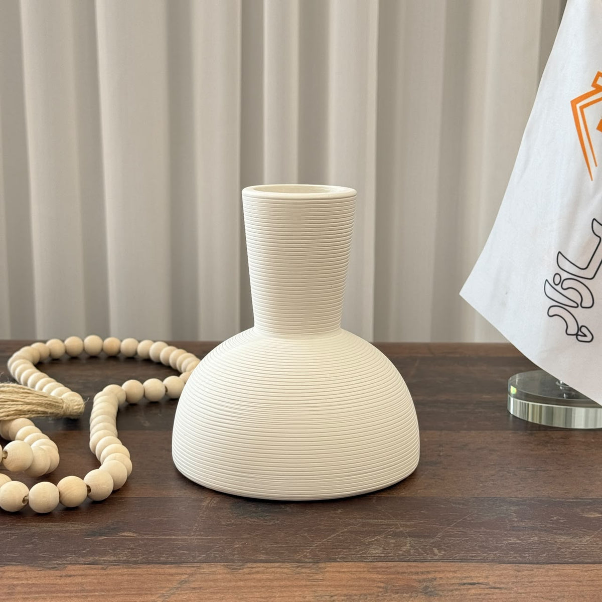3-Piece Ribbed Ceramic Vase Collection