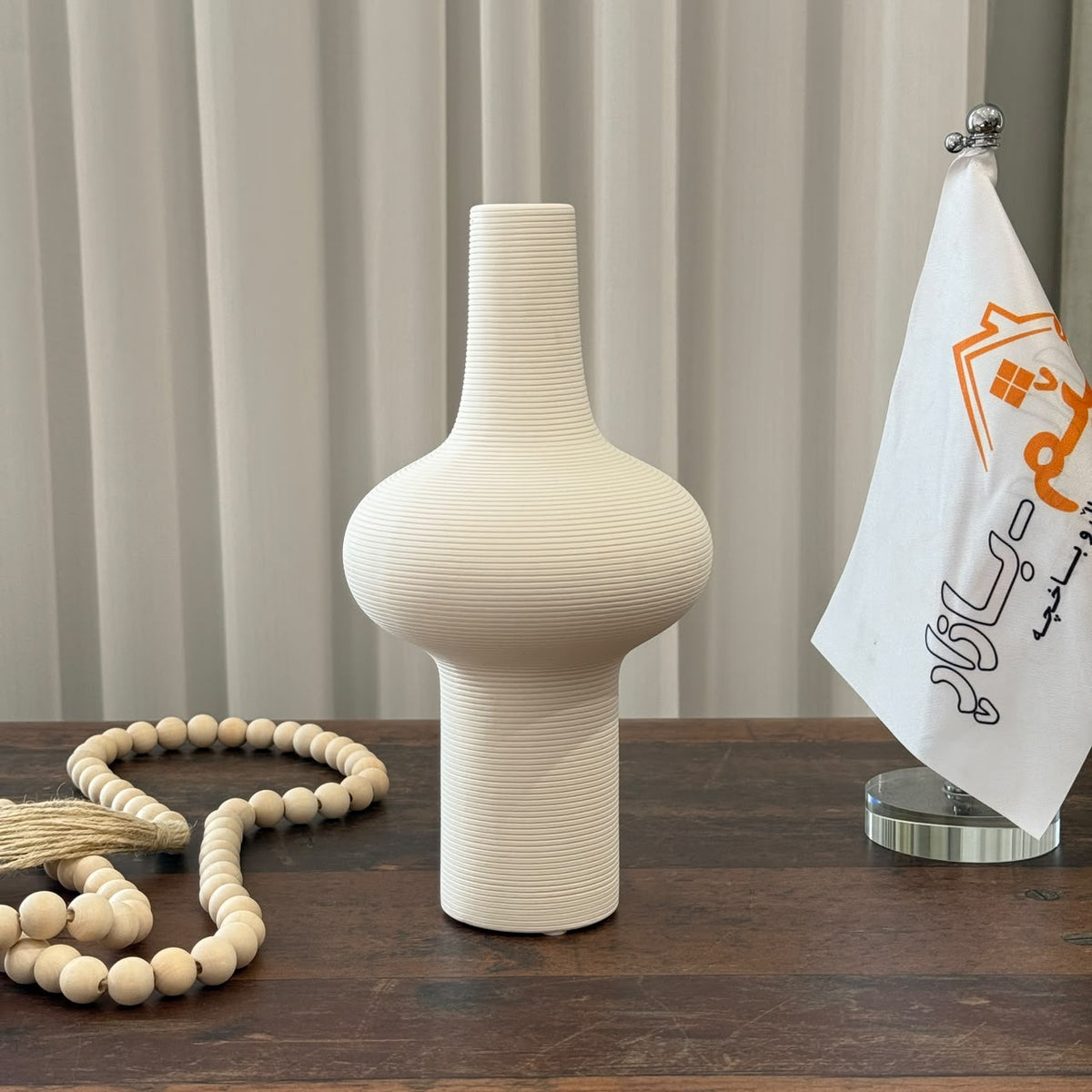 3-Piece Ribbed Ceramic Vase Collection