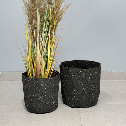 Modern Geometric Terrazzo-Effect Planters