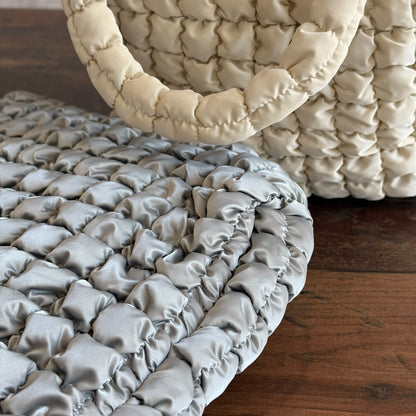 Insulated Puffer Thermal Lunch Bag – Trendy Quilted Food Tote Container