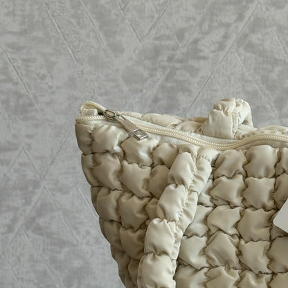 Insulated Puffer Thermal Lunch Bag – Trendy Quilted Food Tote Container
