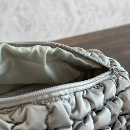Puffer Quilted Cosmetic Pouch – Soft Travel Makeup Bag & Toiletry Organizer