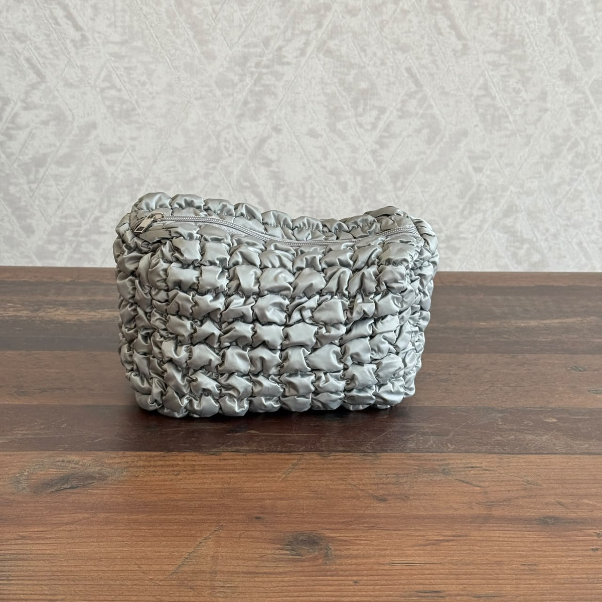 Puffer Quilted Cosmetic Pouch – Soft Travel Makeup Bag & Toiletry Organizer