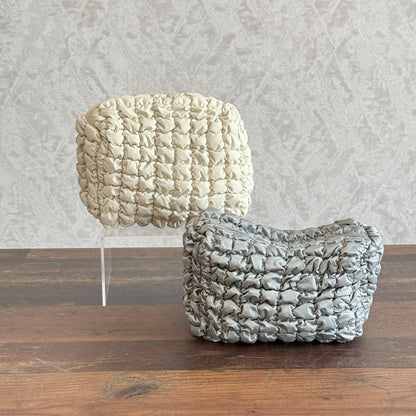 Puffer Quilted Cosmetic Pouch – Soft Travel Makeup Bag & Toiletry Organizer
