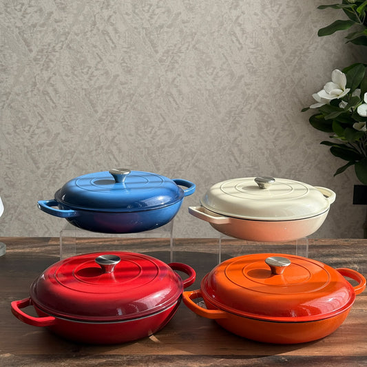 Enameled Cast Iron Casserole Dish with Lid