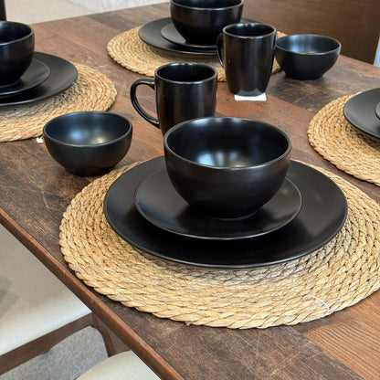 Luxury Black Ceramic Dinnerware Set - 25 PCS