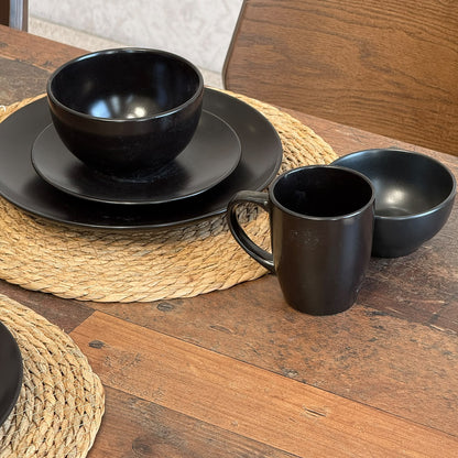 Luxury Black Ceramic Dinnerware Set - 25 PCS