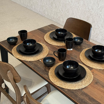 Luxury Black Ceramic Dinnerware Set - 25 PCS