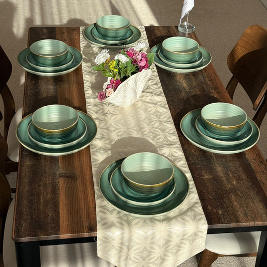 Modern Two-Tone Ceramic Dinnerware Set - 16 PCS