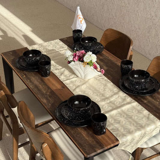 Black & White Ceramic Dinnerware Set - 16 PCS