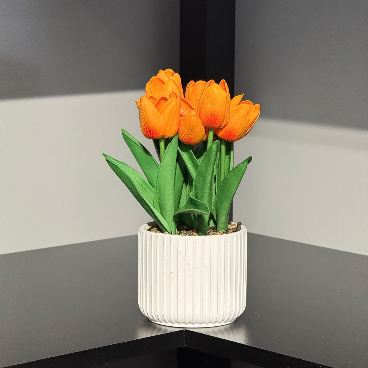 Artificial Tulip Flower in Decorative Pot