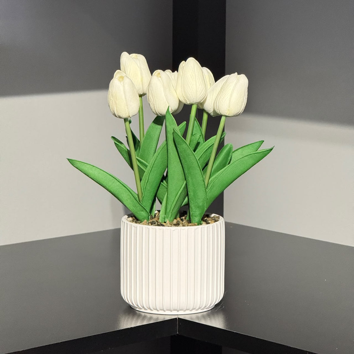 Artificial Tulip Flower in Decorative Pot