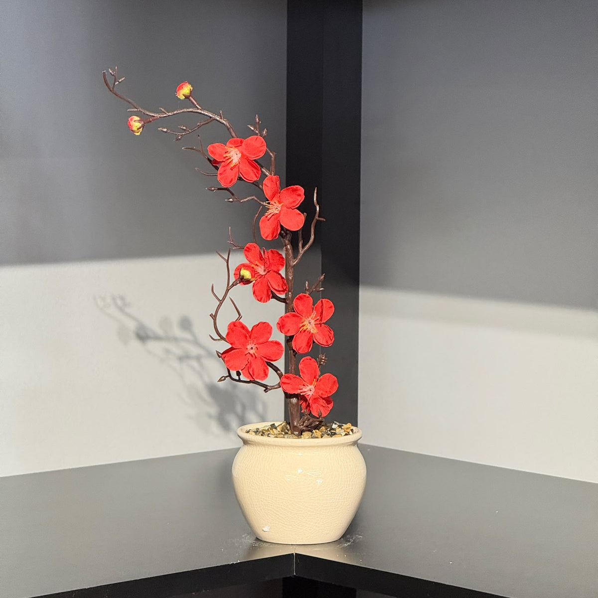Artificial Blossom Flower in Decorative Pot