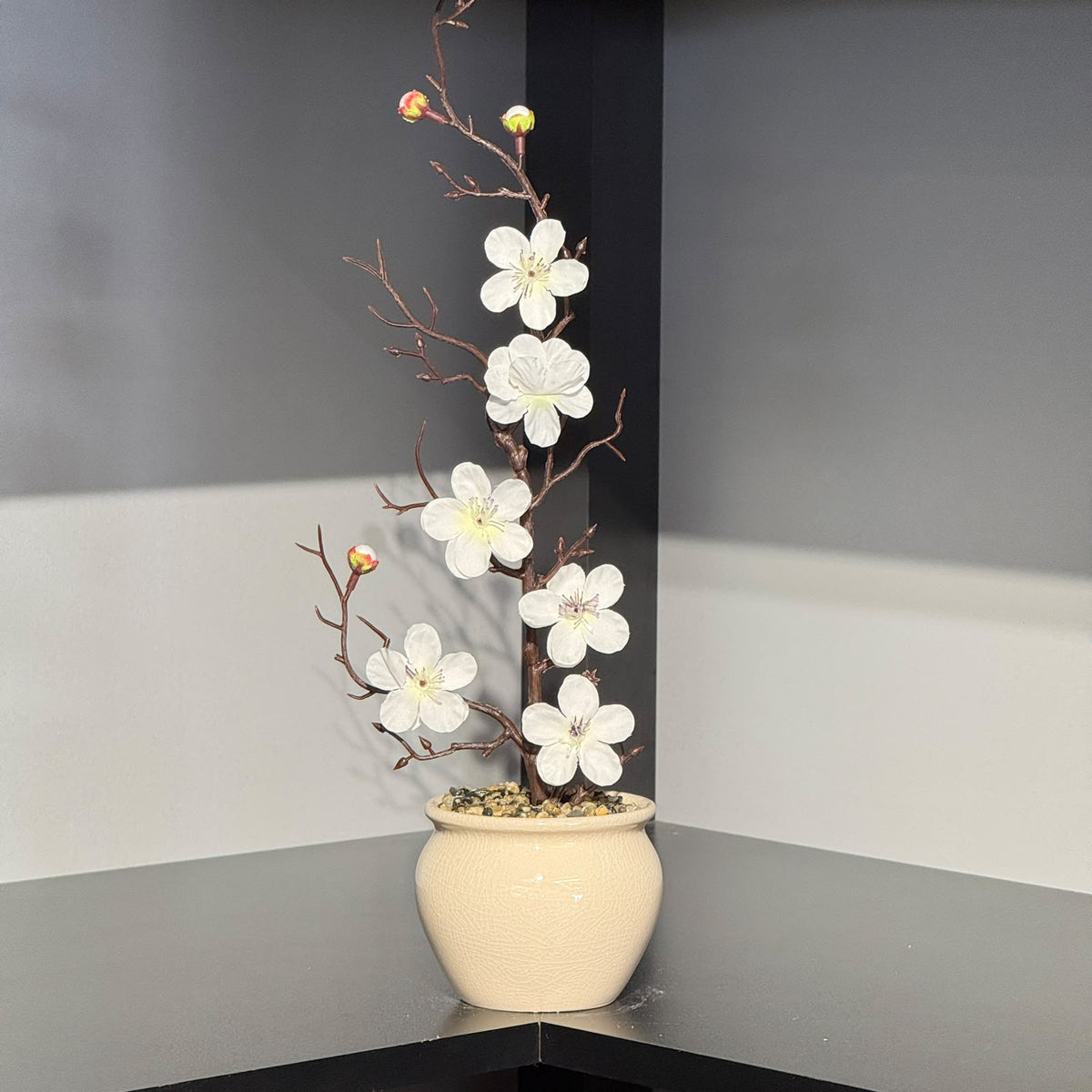 Artificial Blossom Flower in Decorative Pot