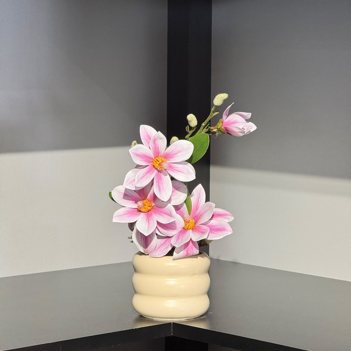 Artificial Flower Arrangement in Decorative Ceramic Pot