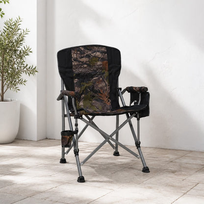 Heavy-Duty High-Back Folding Camping Chair with Cup Holder & Side Pocket