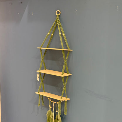 3-Tier Macrame Wall Hanging Shelf