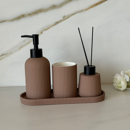 Modern Soap Dispenser & Reed Diffuser Set