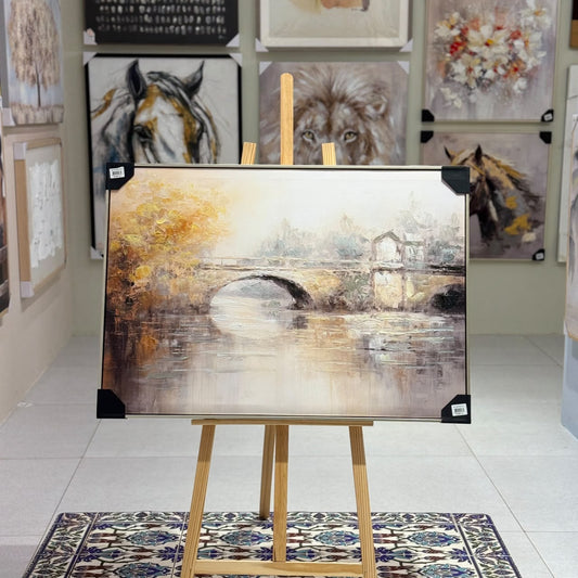 Golden River Stone Bridge Wall Art