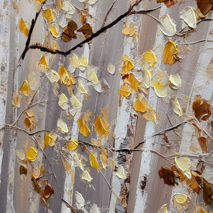 Autumn Golden Trees Heavy Textured Wall Art