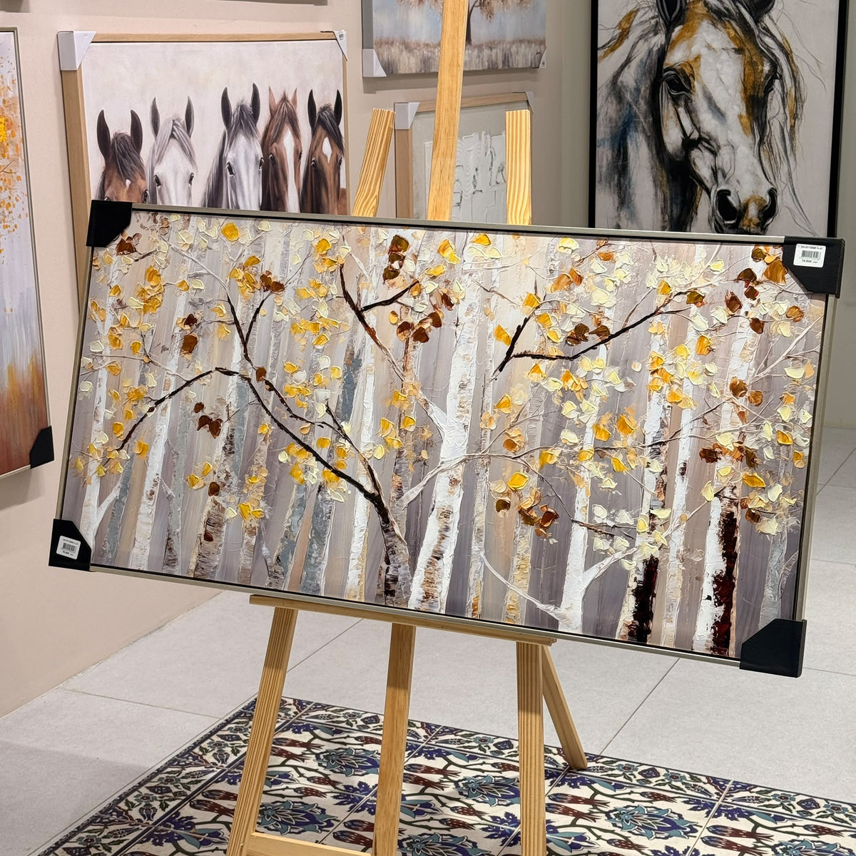 Autumn Golden Trees Heavy Textured Wall Art