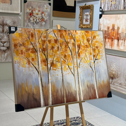 Autumn Trees Heavy Textured Canvas Wall Art