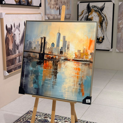 Modern Brooklyn Bridge Cityscape Canvas