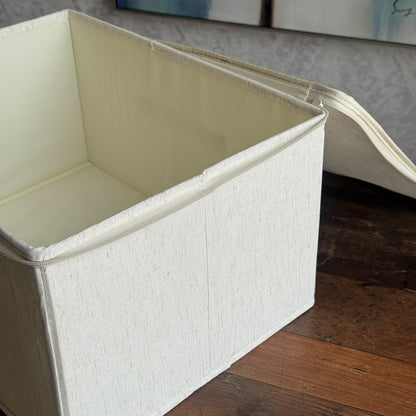 صندوق تخزين قماشي متعدد الأغراض مع غطاء بسحاب ومقبض أمامي