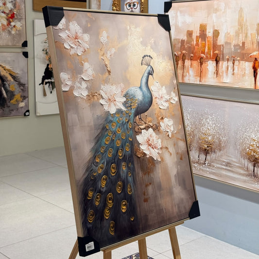 فن قماش مؤطر لبلوغ الأزور الذهبي - 100x70
