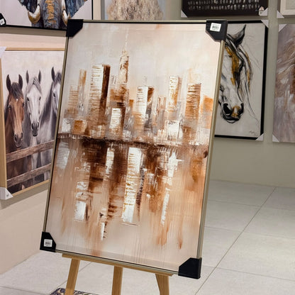 Urban Reflection Abstract Skyline Canvas Art - 70x100
