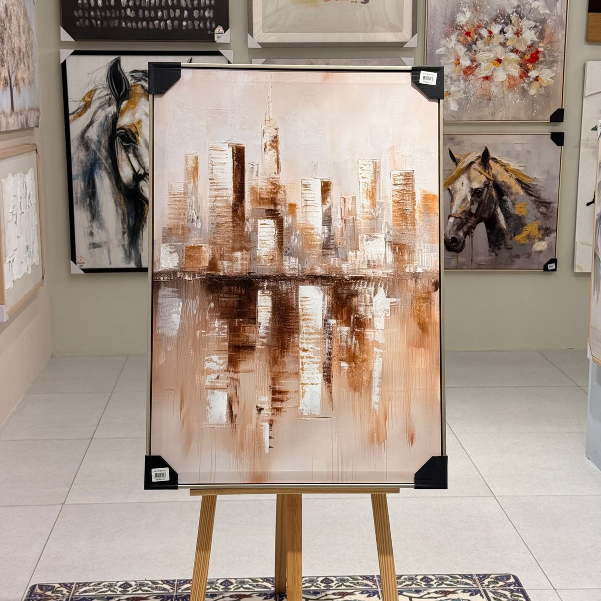 Urban Reflection Abstract Skyline Canvas Art - 70x100