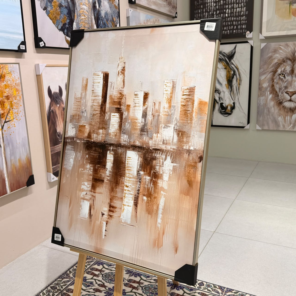 Urban Reflection Abstract Skyline Canvas Art - 70x100