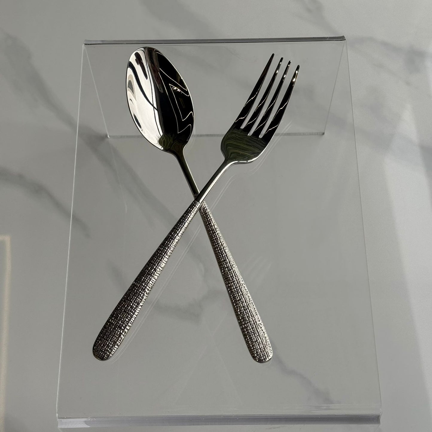 Luxury Stainless Steel Spoon & Fork with Decorative Handle