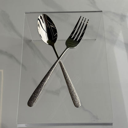 Luxury Stainless Steel Spoon & Fork with Decorative Handle