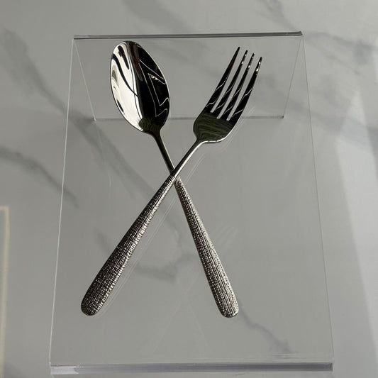 Luxury Stainless Steel Spoon & Fork with Decorative Handle