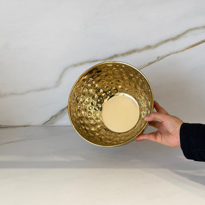 وعاء مطروق هالة ذهبية
