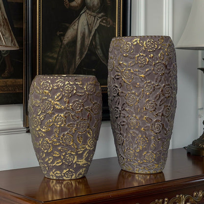 Golden Floral Luxury Vase Collection