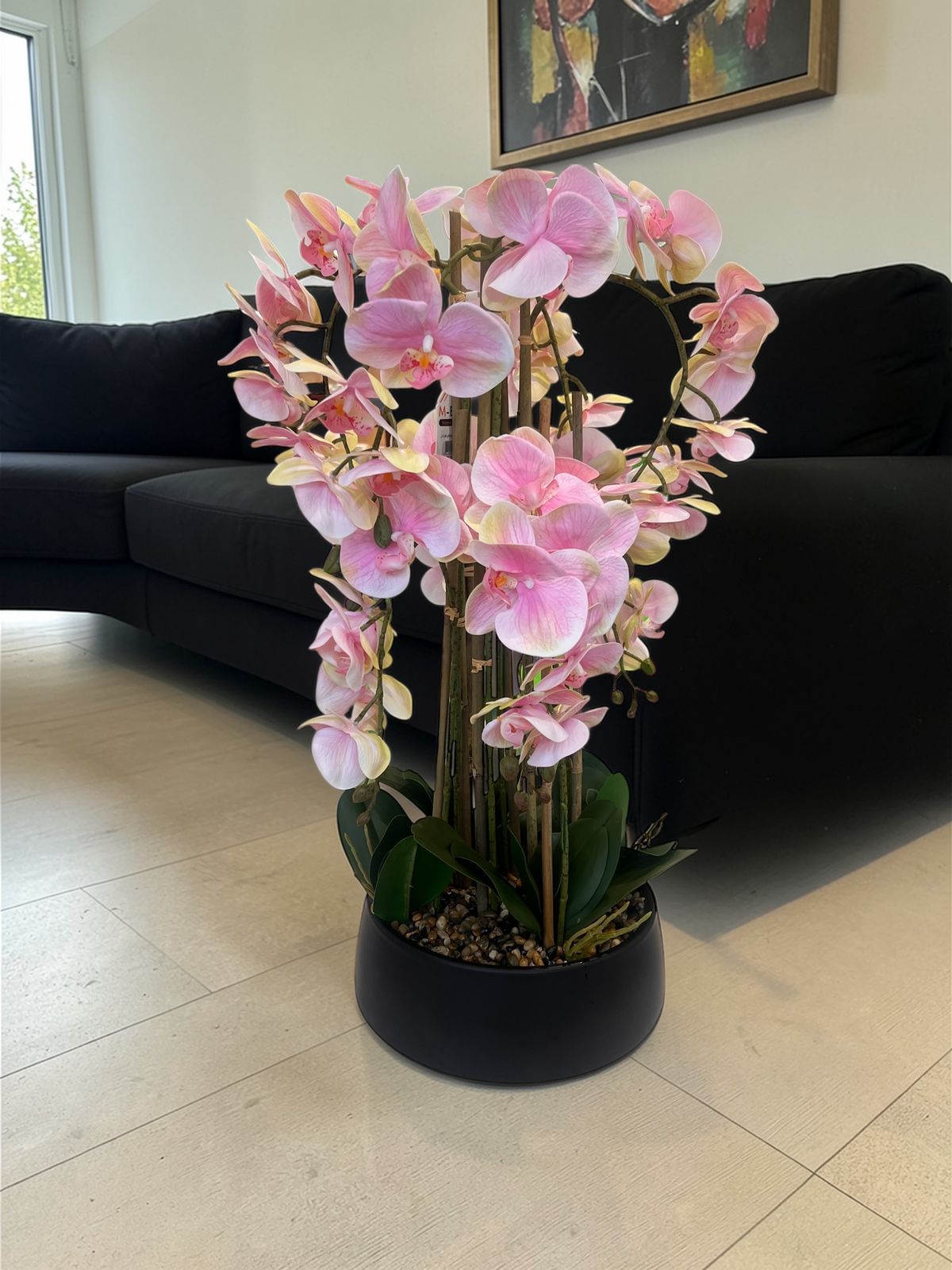 Luxury Orchid Artificial Flower with Decorative Vase - White & Blush Pink