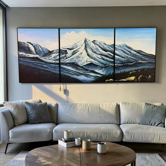 منظر طبيعي للجبل الثلجي – مجموعة لوحات فنية جدارية حديثة (3 قطع)
