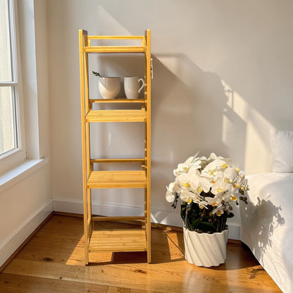 Modern Bamboo Multi-Tier Storage Rack – Space-Saving Organizer Shelf