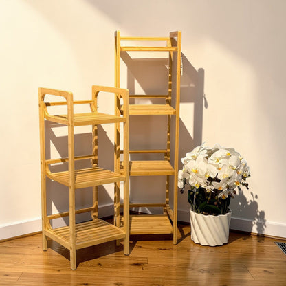 Modern Bamboo Multi-Tier Storage Rack – Space-Saving Organizer Shelf