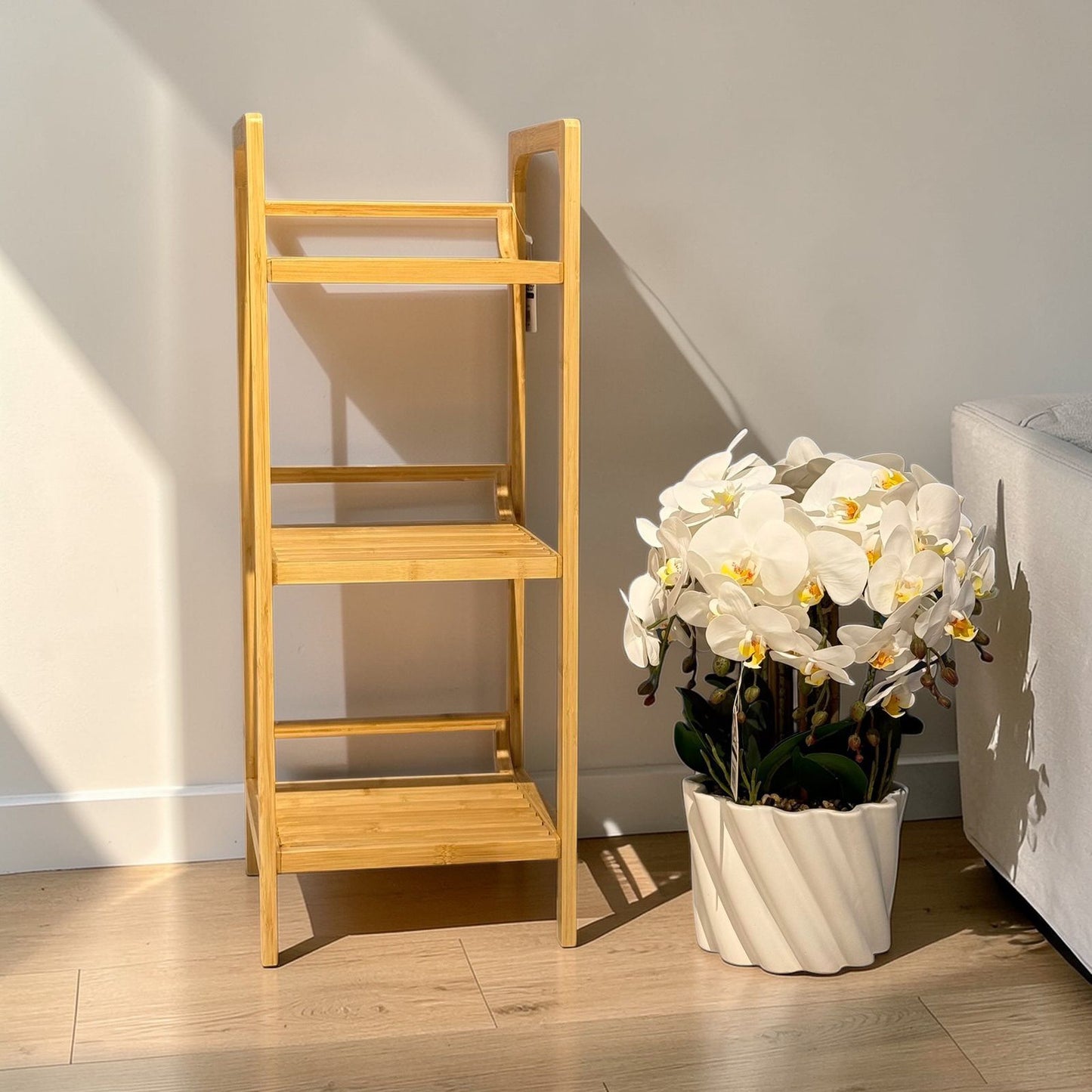 Modern Bamboo Multi-Tier Storage Rack – Space-Saving Organizer Shelf
