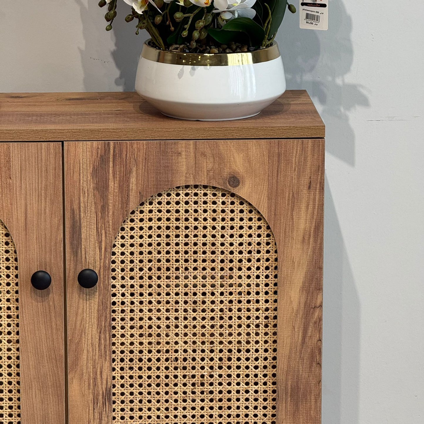 2 & 3 Door Multi-Purpose Natural Rattan Wood Storage Cabinet