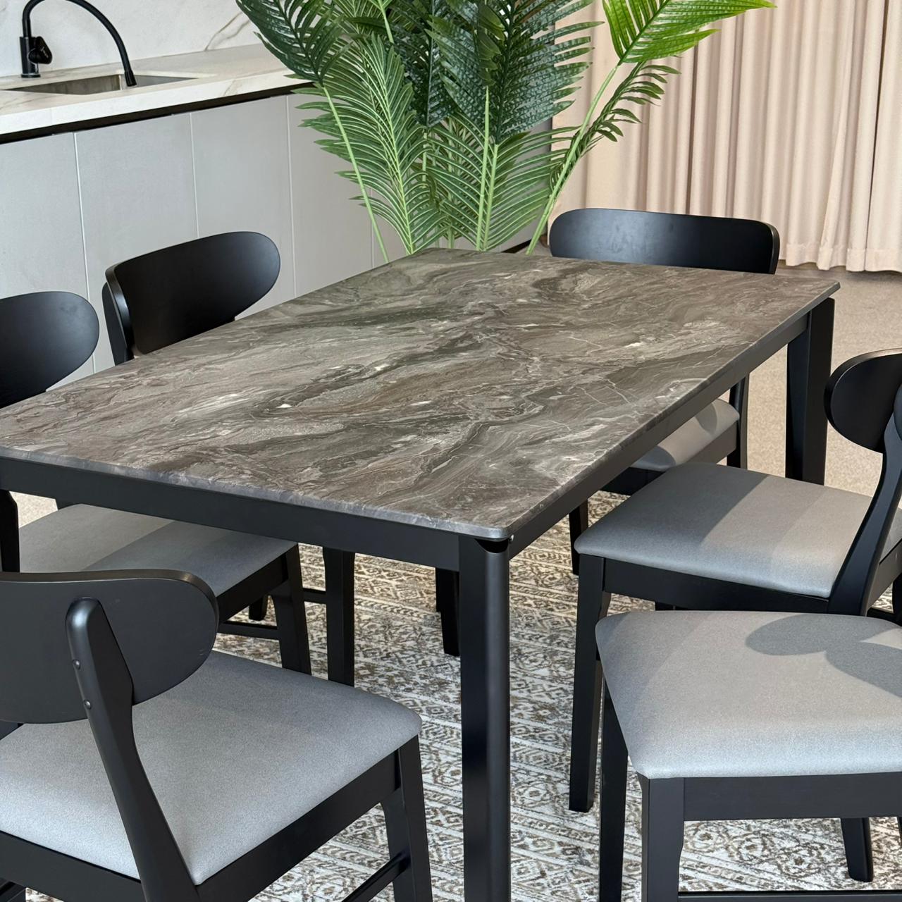 MARQUEE PALADIN Table with IYAN- Modern Wooden Chairs– Luxury Dining Set
