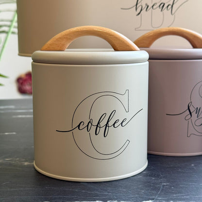 Modern Bread Bin with 3-Piece Storage Canister Set