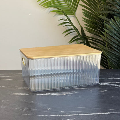 Luxury Acrylic Storage Box with Bamboo Lid